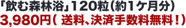 「飲む森林浴」120粒（約1ヶ月分 3,980円（税込）送料、決済手数料無料！