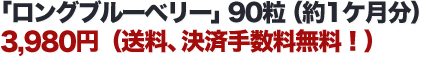 ロングブルーベリー 90粒（約1ヶ月分）3,980円（税込）送料、決済手数料無料！