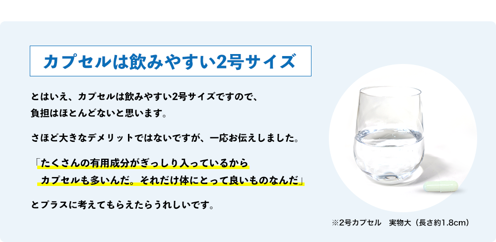 カプセルは飲みやすい2号サイズ